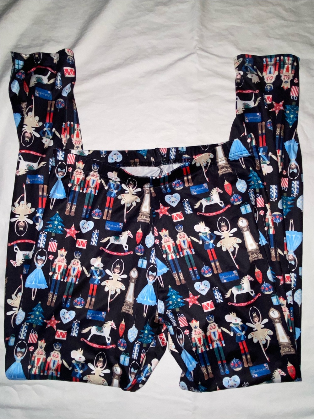 Black Nutcracker Print Leggings - Festive Holiday Style